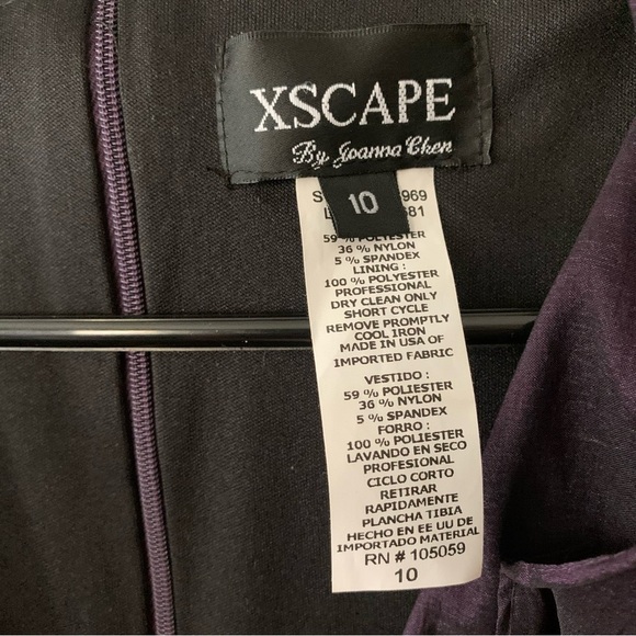 Xscape Dark Purple/Plum Sleeveless Cocktail Sheath Dress Size 10 - Picture 10 of 14